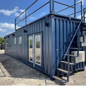 customized 40ft shipping container made into luxurious 1 bedroom.